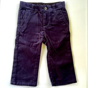 Janie and Jack NWT, 12-18 months adjustable waist cotton velour navy pants.